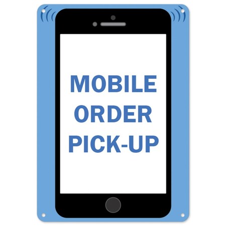 Signmission Public Sign, Mobile Order Pick Up, 18in X 12in Rigid Plastic, 12" W, 18" L, Mobile Order Pick Up OS-NS-P-1218-25524